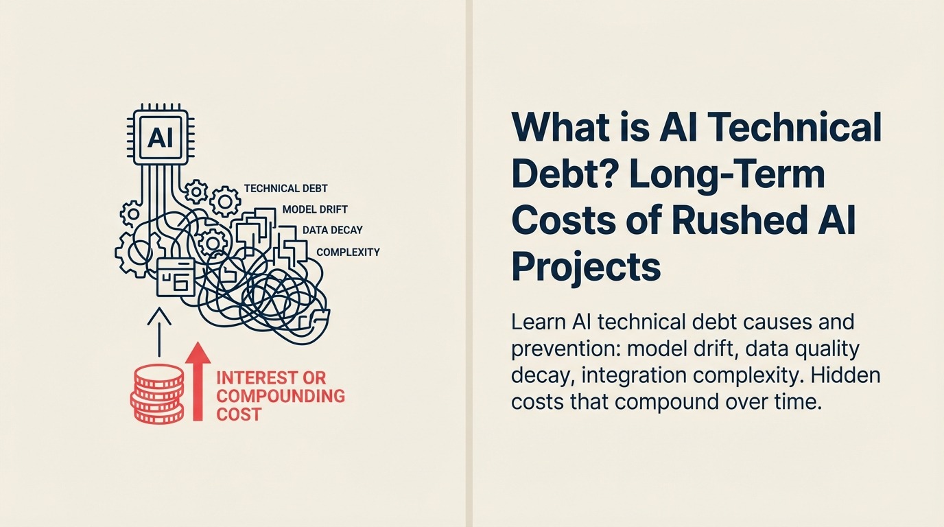 AI Technical Debt Definition - Long-term costs of rushed AI projects