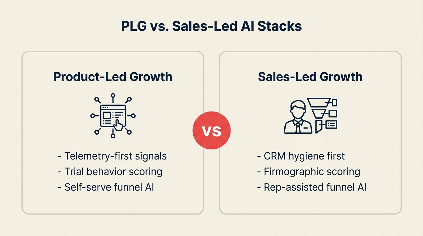 PLG vs. sales-led SaaS AI stacks: GTM motion determines which AI agents deliver ROI first