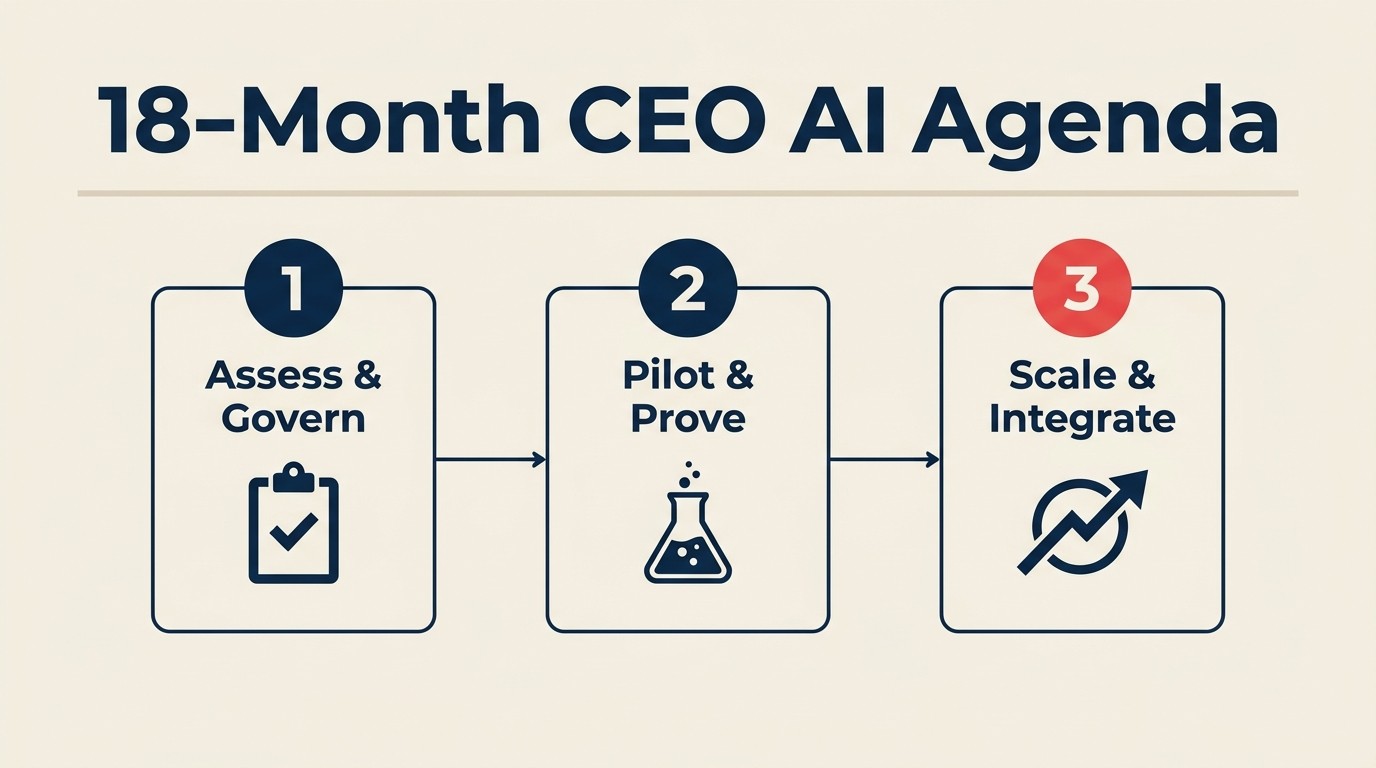 The 18-month CEO AI agenda: phased roadmap for executives