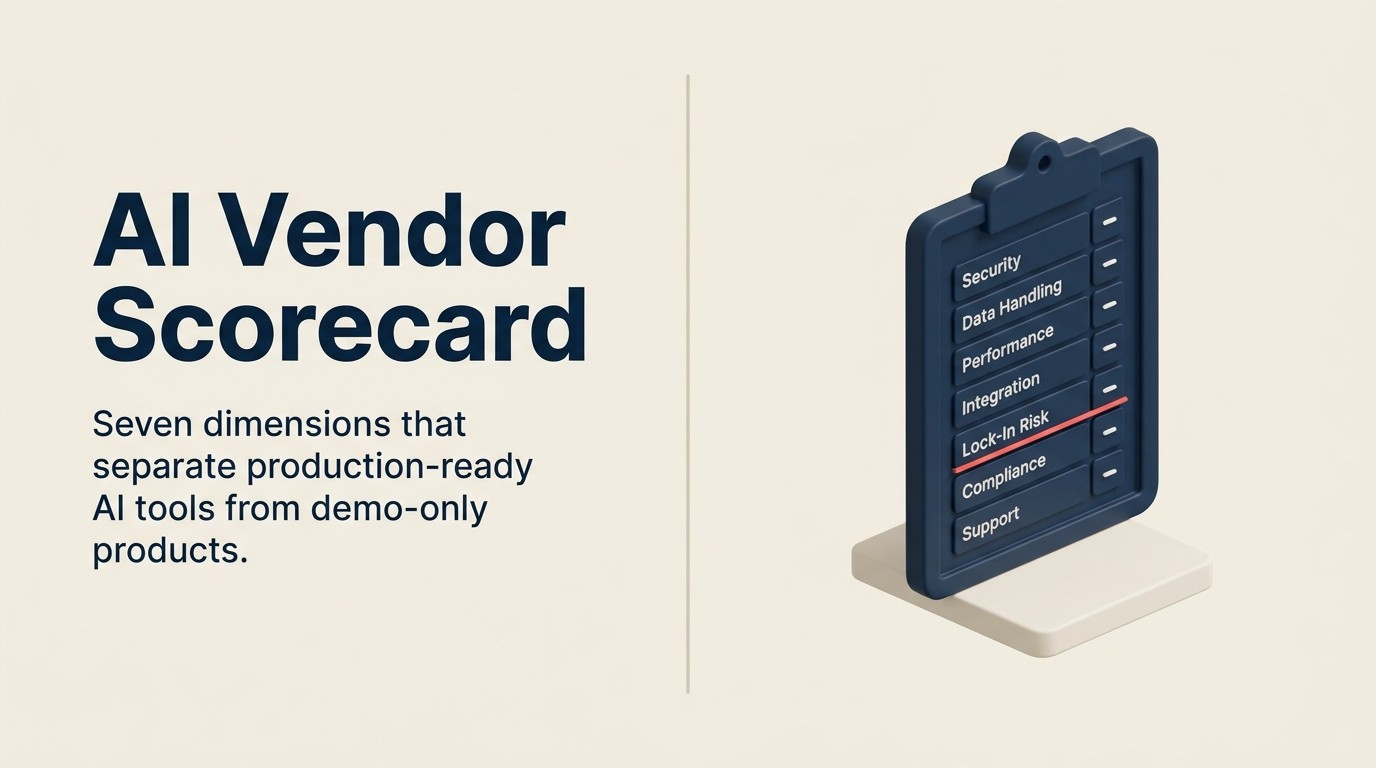 Seven-dimension AI vendor evaluation scorecard for enterprise procurement