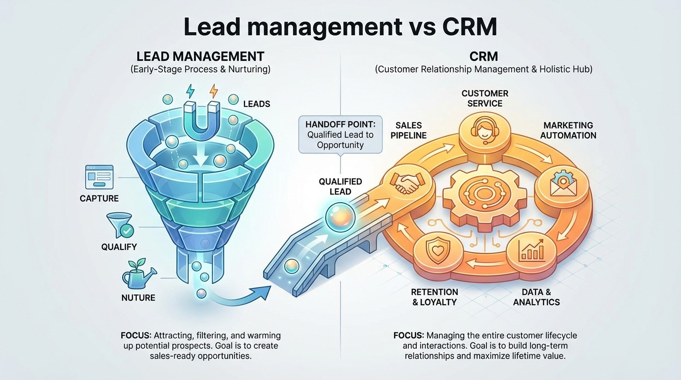 Lead-Management vs. CRM: Die kritischen Unterschiede verstehen - 2026 Guide