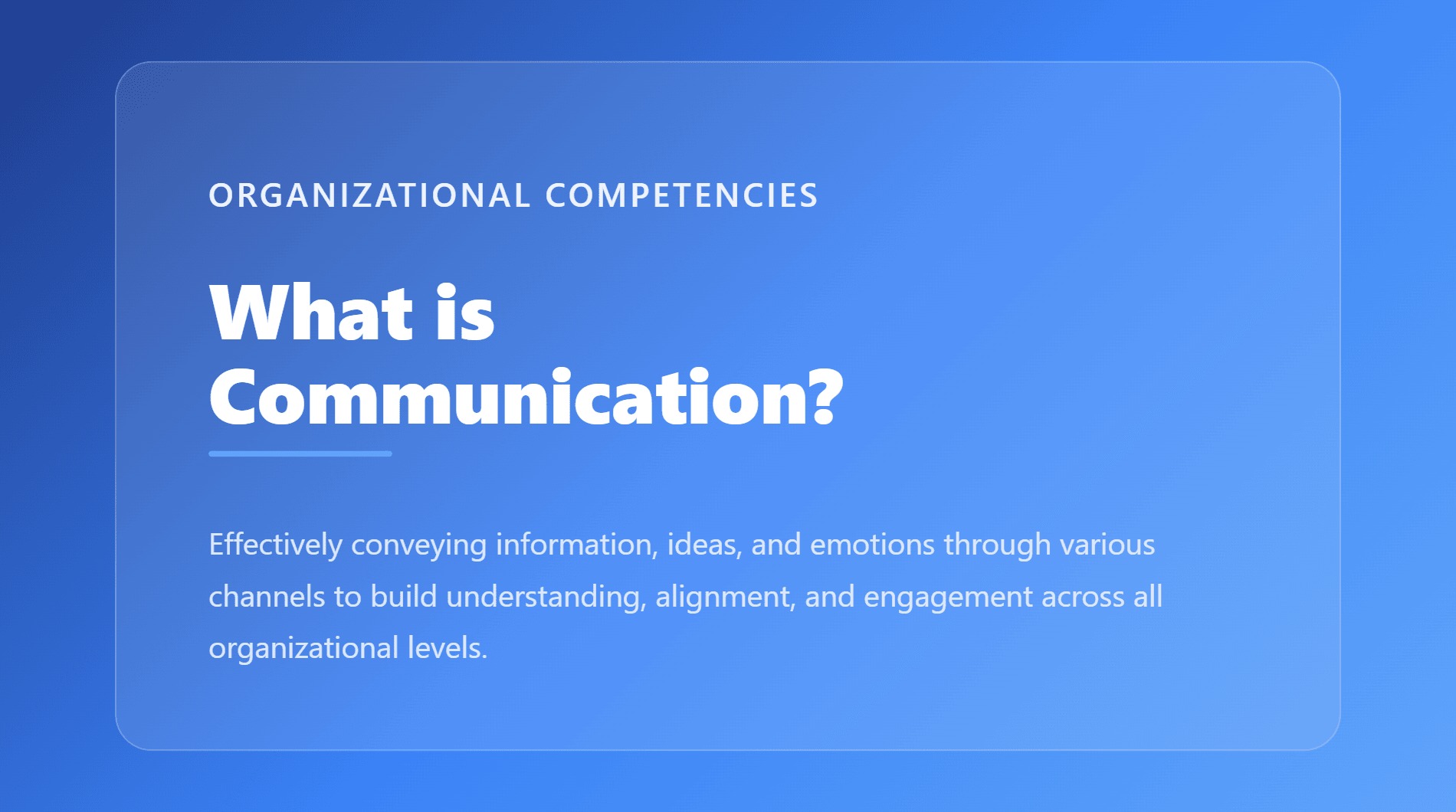 Communication: Organizational Capability Framework