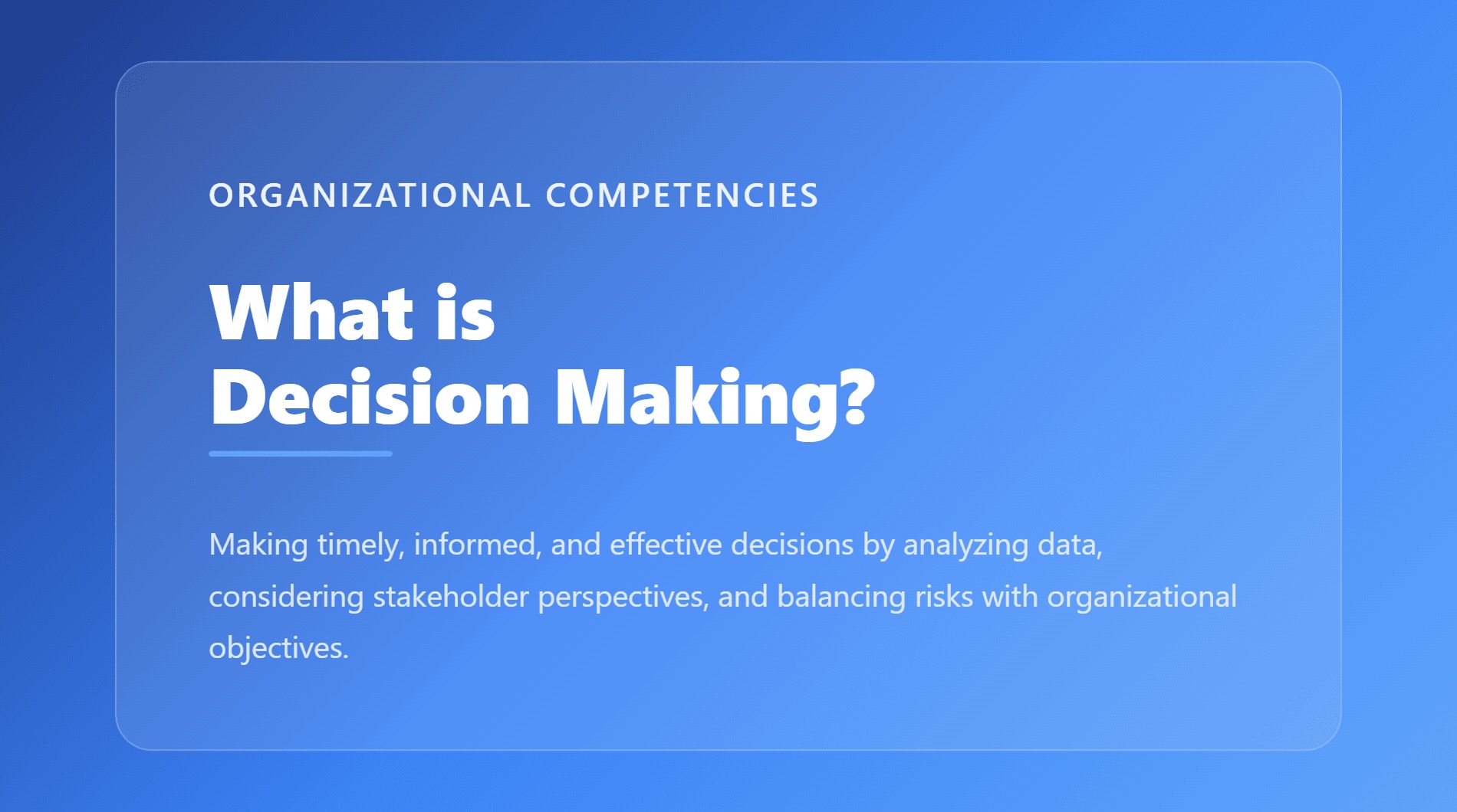 Decision Making: Framework für organisationale Kompetenz