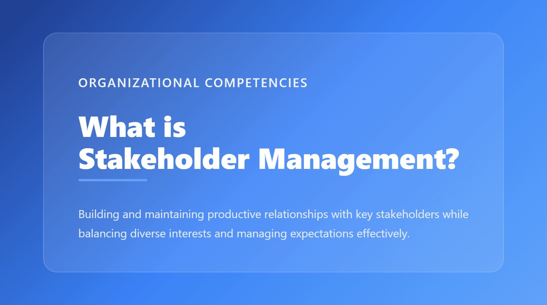 Stakeholder Management: Organisatorisches Fähigkeiten-Framework