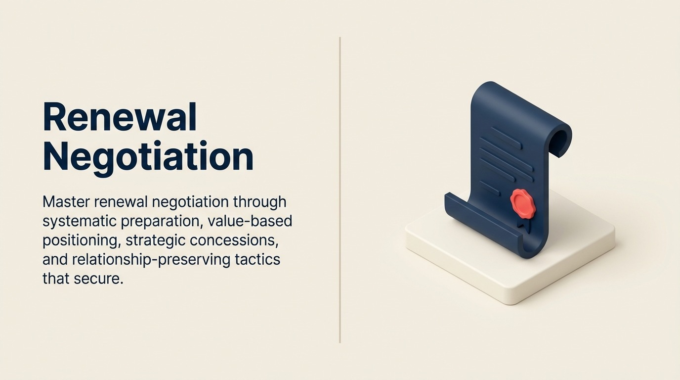 Renewal Negotiation: Tactics for Securing Commitment on Favorable Terms - 2026