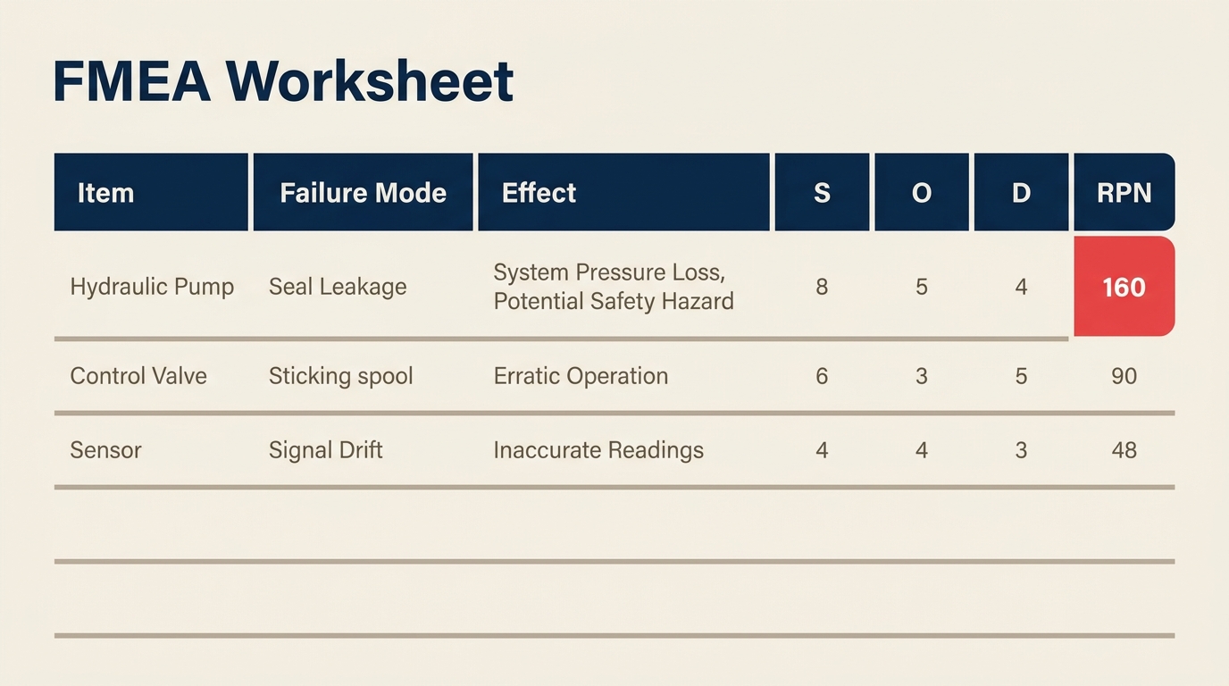 FMEA failure mode and effects analysis worksheet overview