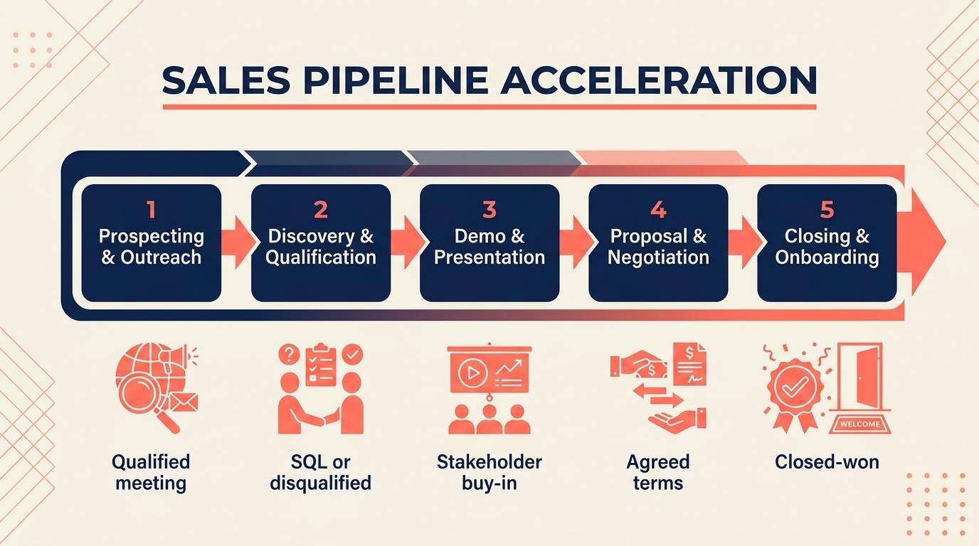 Repeatable sales process framework from prospect to close