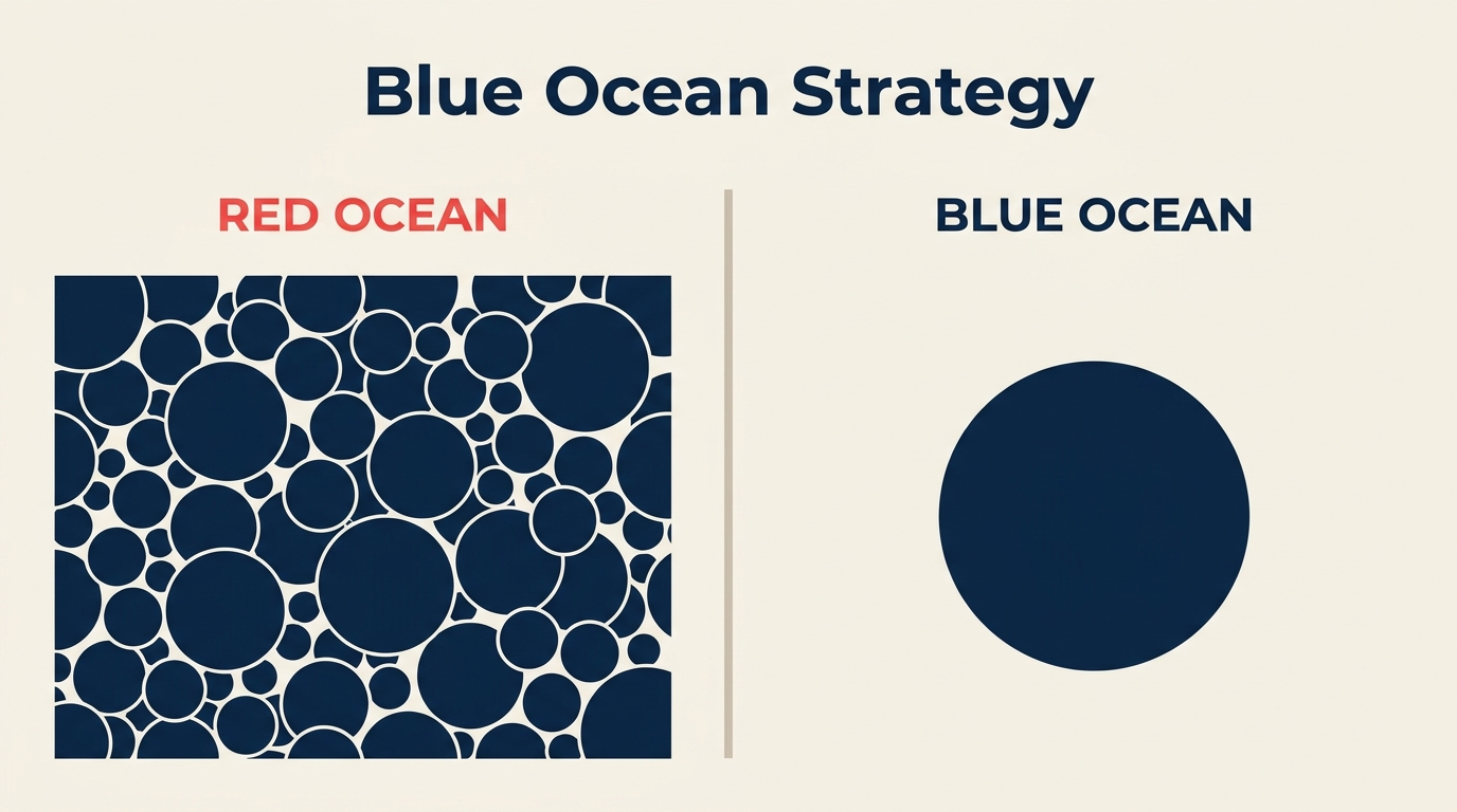 Blue Ocean vs Red Ocean strategy comparison diagram