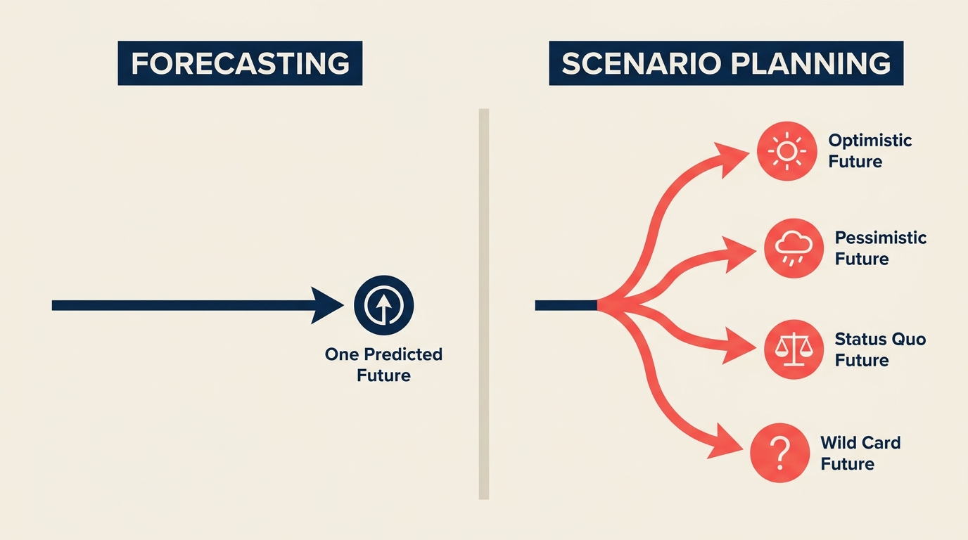 Single forecast versus multiple scenario planning futures