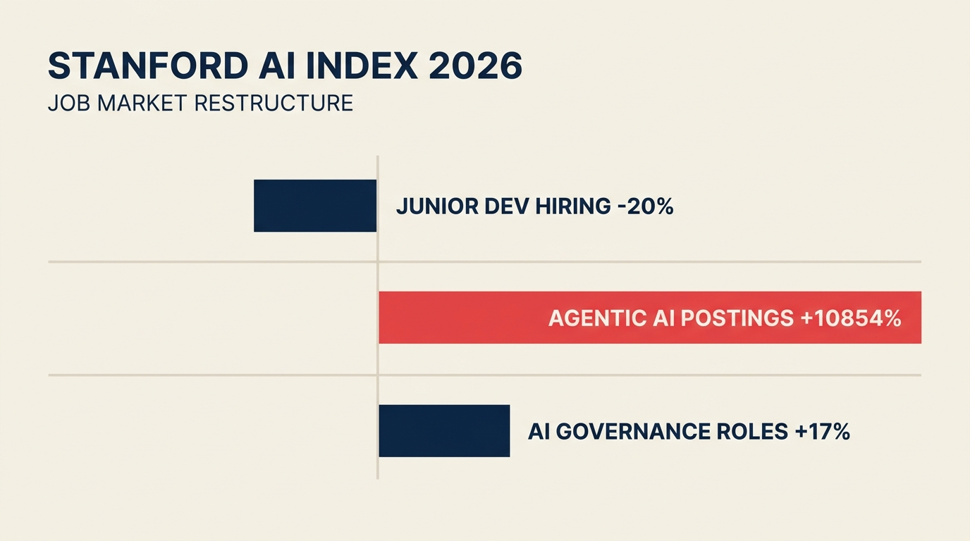Stanford 2026 AI Index findings on AI job market restructuring