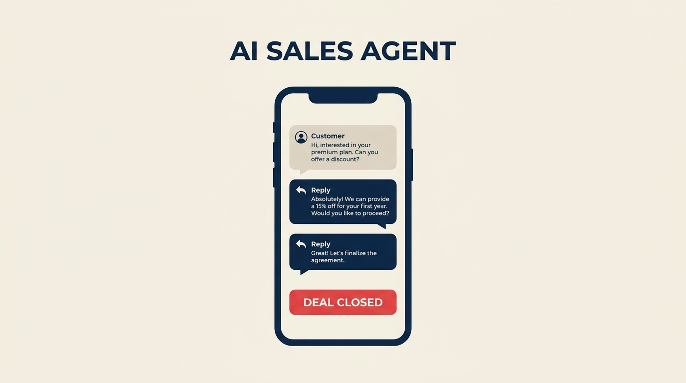 Meta Business Agent AI closing a sale inside a WhatsApp chat conversation
